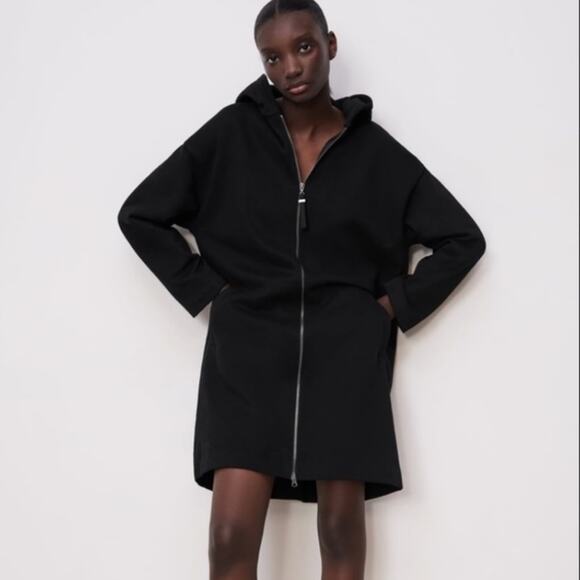 Zara Jackets & Blazers - Zara Black Oversized Hooded Parka Large 4087/358/800